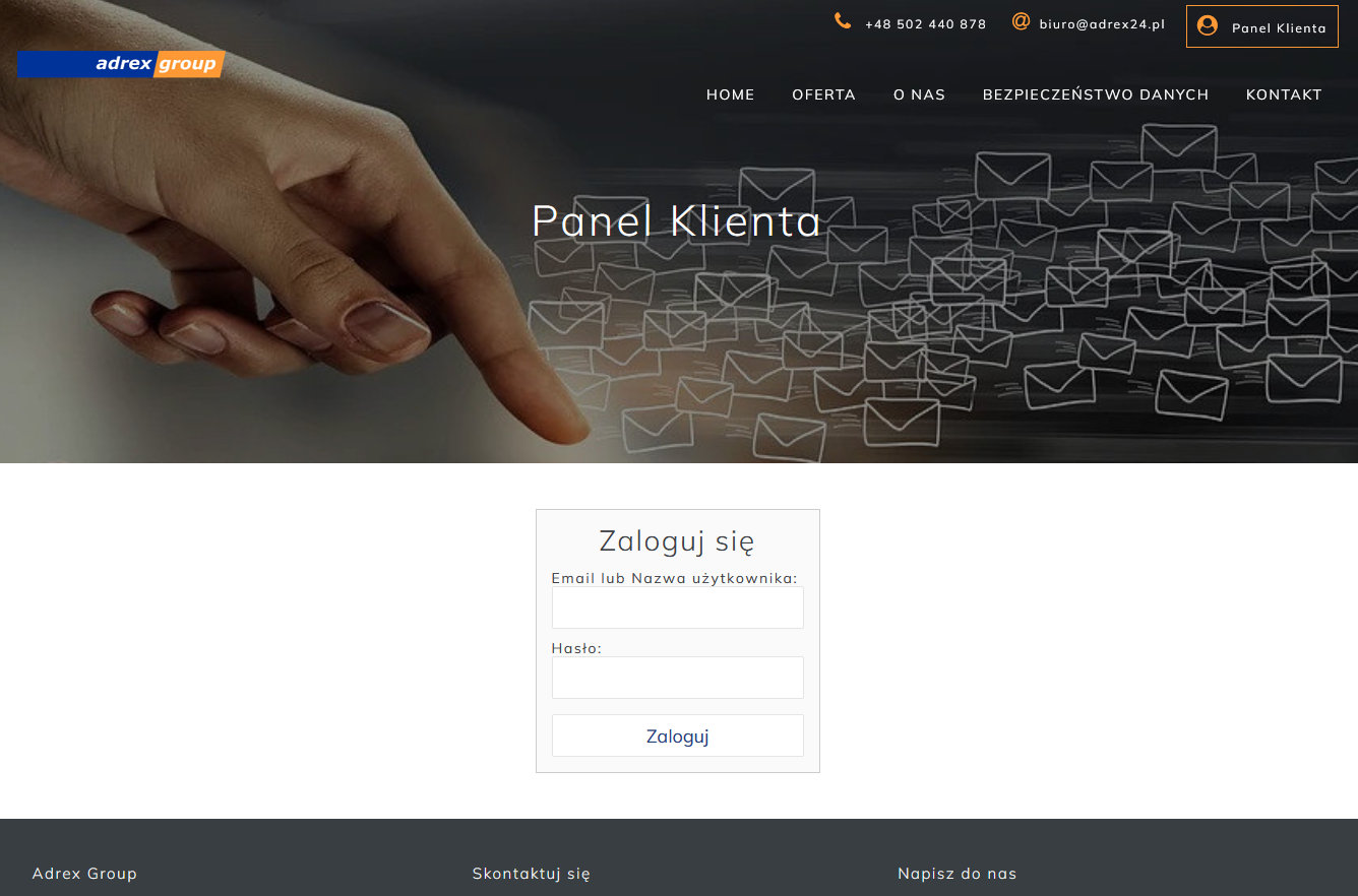 Adrex Group - Panel Klienta